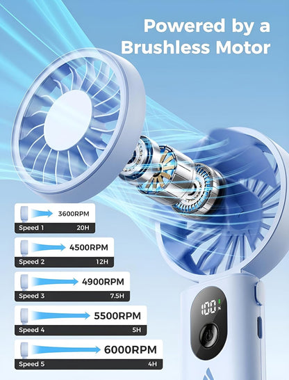 Aecooly Mighty Portable Handheld Fan | 20H Max Cooling | 3 Flexible Modes