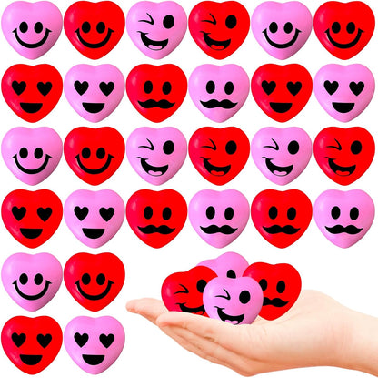 30 Pcs Face Stress Balls,2.5 Inch Funny Face Squeeze Balls,Emotion Squeeze Foam Balls,Foam Soft PU Balls for Hand Wrist Stress Reliefs Finger Exercise