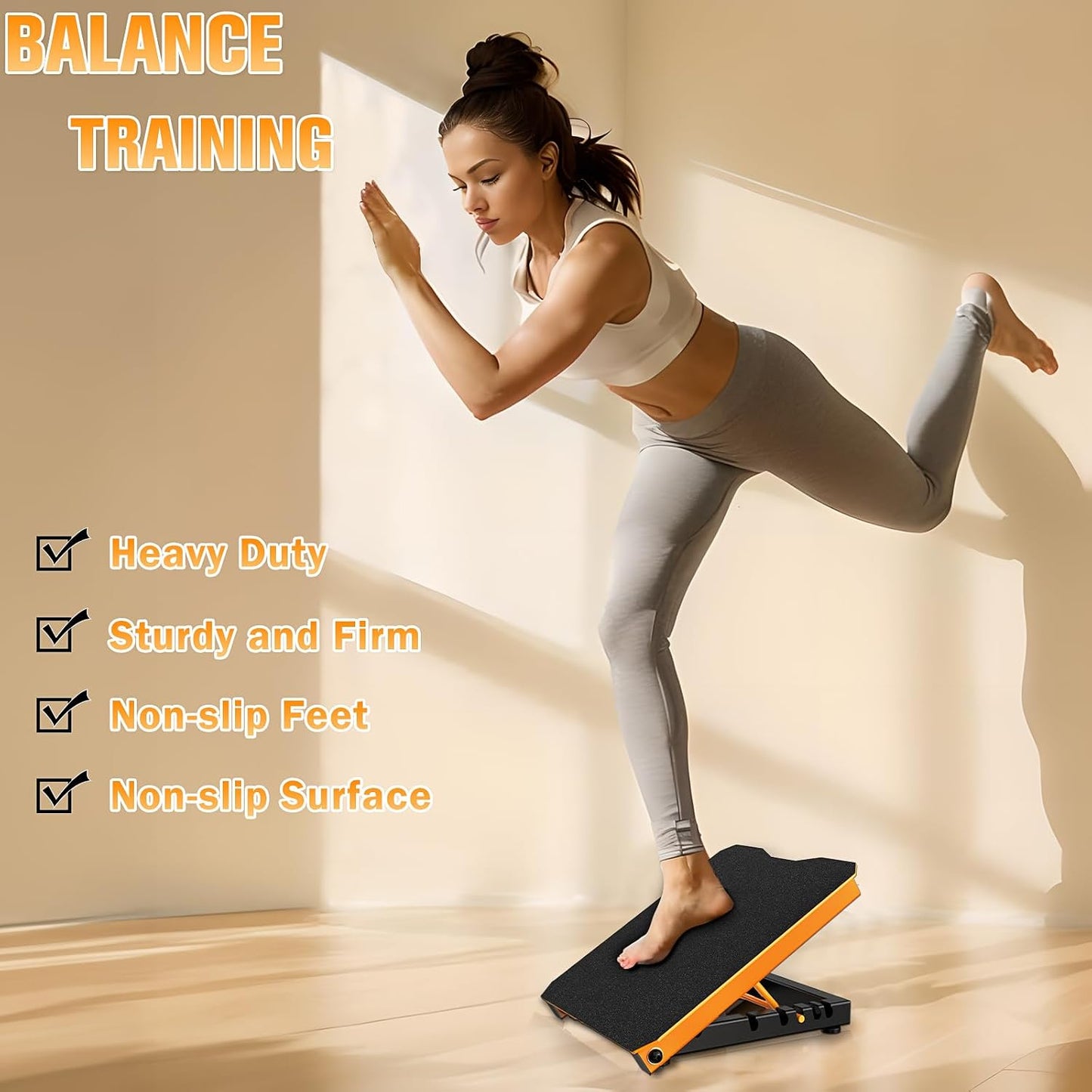 Naitesen Steel Slant Board Calf Stretcher for Squat 600lbs Weight Capacity Adjustable Incline Balance Board for Relieving Plantar Fasciitis Achilles Tendonitis Muscle Injuries Home Gym or Commercial