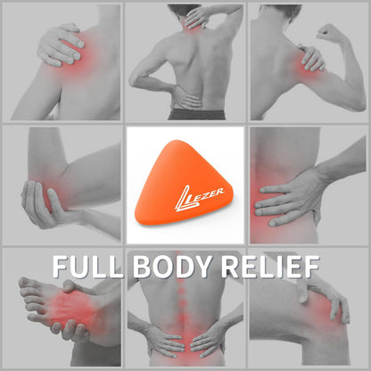 LEZER, Trigger Massage Point, Manual Massage Ball, Muscle Knots Relief Tool, Myofascial Release, Physical Therapy, Plantar Fasciitis, Set of 2 (Orange Trigger and Black Ball)