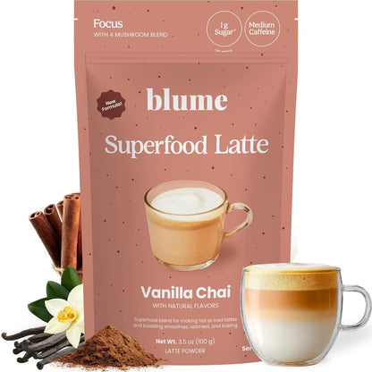 Blume Superfoods Latte - Matcha Powder with Coconut, Natural Caffeine, L-Theanine, All Day Energy & Focus, Sugar-Free, Moringa, Vegan, Organic Matcha Latte from Shizuoka Japan, Green Tea - 25 Servings