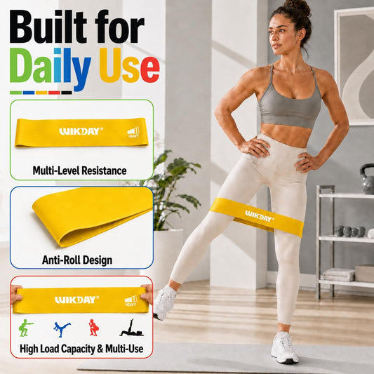 WIKDAY Resistance Bands for Working Out Exercise Loop Bands Workout Bands Set for Men Women Body Stretching, Crossfit Training, Home Workout, Physical Therapy, Booty Legs, Set of 5