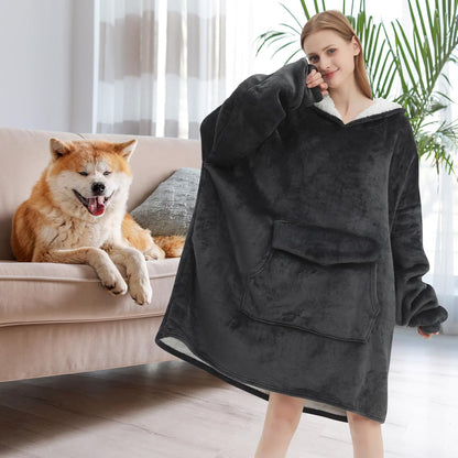 Fiosnow Sun and Moon Blanket Hoodies for Women and Men Adult Oversize Wearable Blanket Hoodies for Soft and Warm