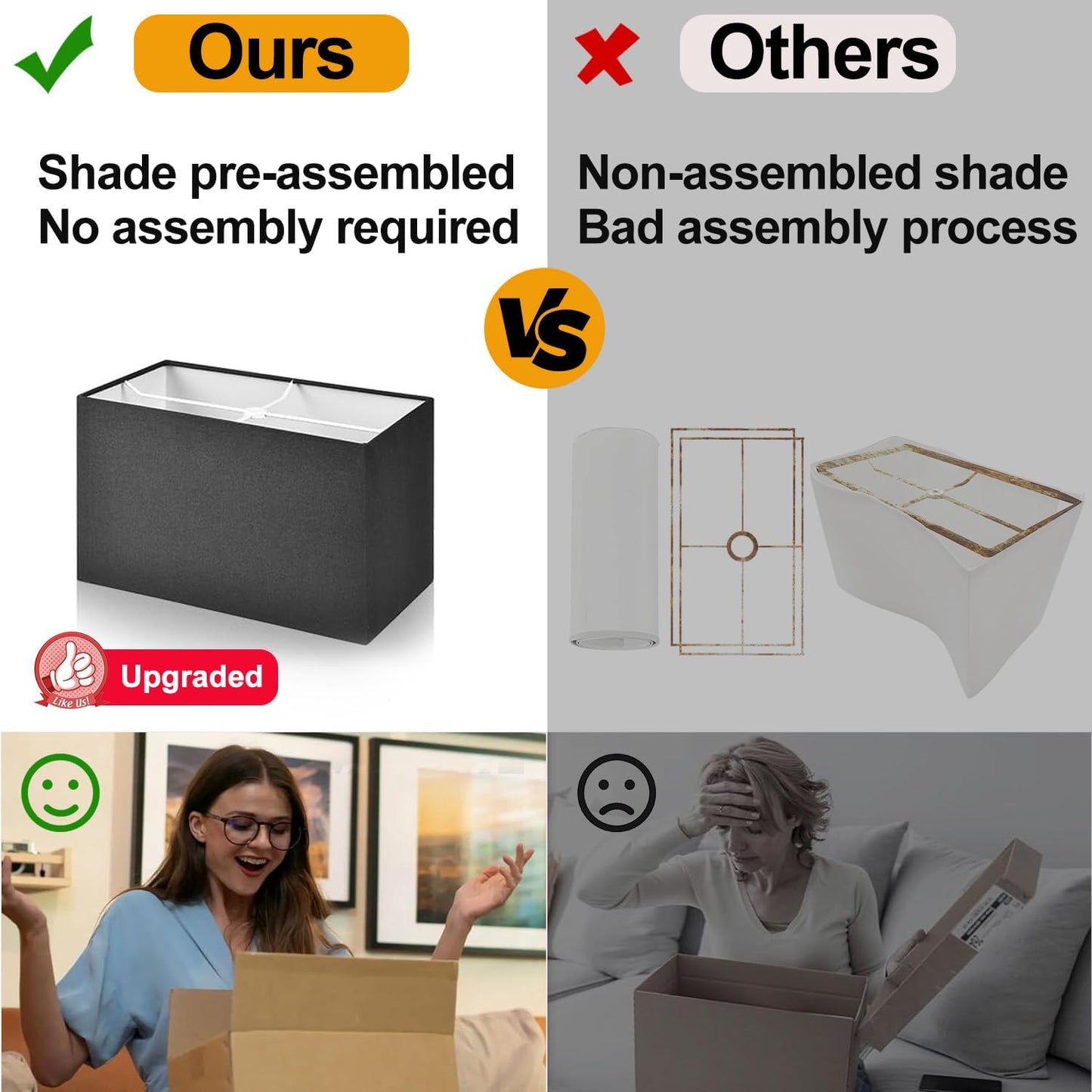 21" Touch Bedside lamps with 2 USB & AC Outlets, 3-Way Dimmable Bedside Table Lamps Set of 2 for Bedroom Living Room Office Reading, Gray Shade Lamps for Night Stands, 5000K LED Bulbs Included