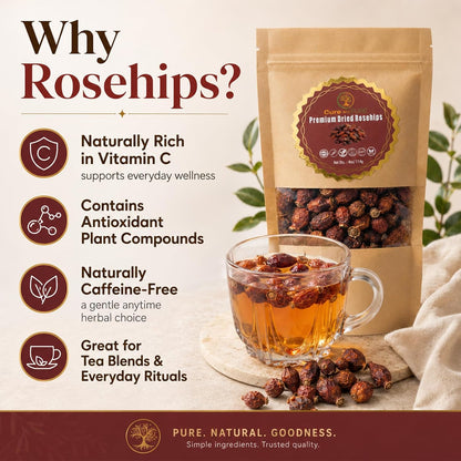 Cure wid Pure Dried Rose Hips 4oz RoseHip Tea Rich in Vitamin C