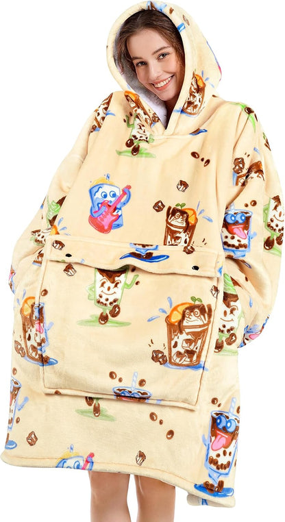 Narecte Cozy Oversized Blanket Hoodie Wearable Blanket Adults Soft Hooded Blanket Hoodie Birthday Gifts for Women Christmas - Colors B