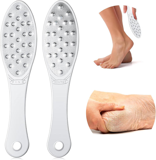 Jutom 2 Pcs Stainless Steel Metal Foot File Double Sided,Classic Style