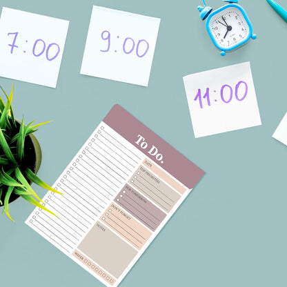 Spakon 300 Sheets Daily to Do List Notepad Notebook Library Card to Do Planner Checklist Memo Writing Pad Schedule Reminder Office Homework Planner for Task, 6" x 8(Classic,White)