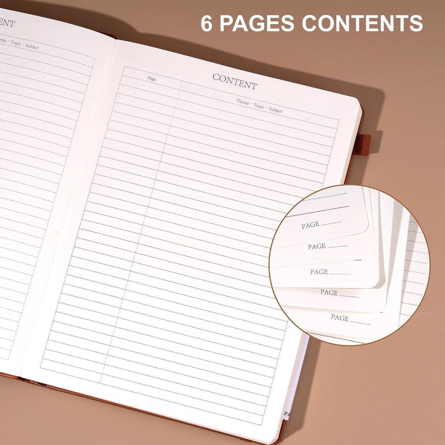 CAGIE Lined Journal Notebook for Women Men 320 Pages 100 Gsm Paper Thick Journaling Notebooks A5 Leather Journals for Writing Hardcover Journal Supplies for Work Note Taking Diary, 5.7x8.3 In, Green