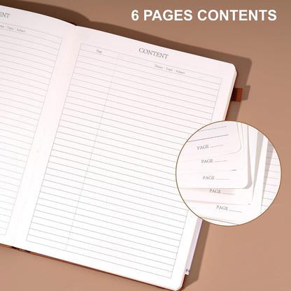 CAGIE Lined Journal Notebook for Women Men 320 Pages 100 Gsm Paper Thick Journaling Notebooks A5 Leather Journals for Writing Hardcover Journal Supplies for Work Note Taking Diary, 5.7x8.3 In, Green