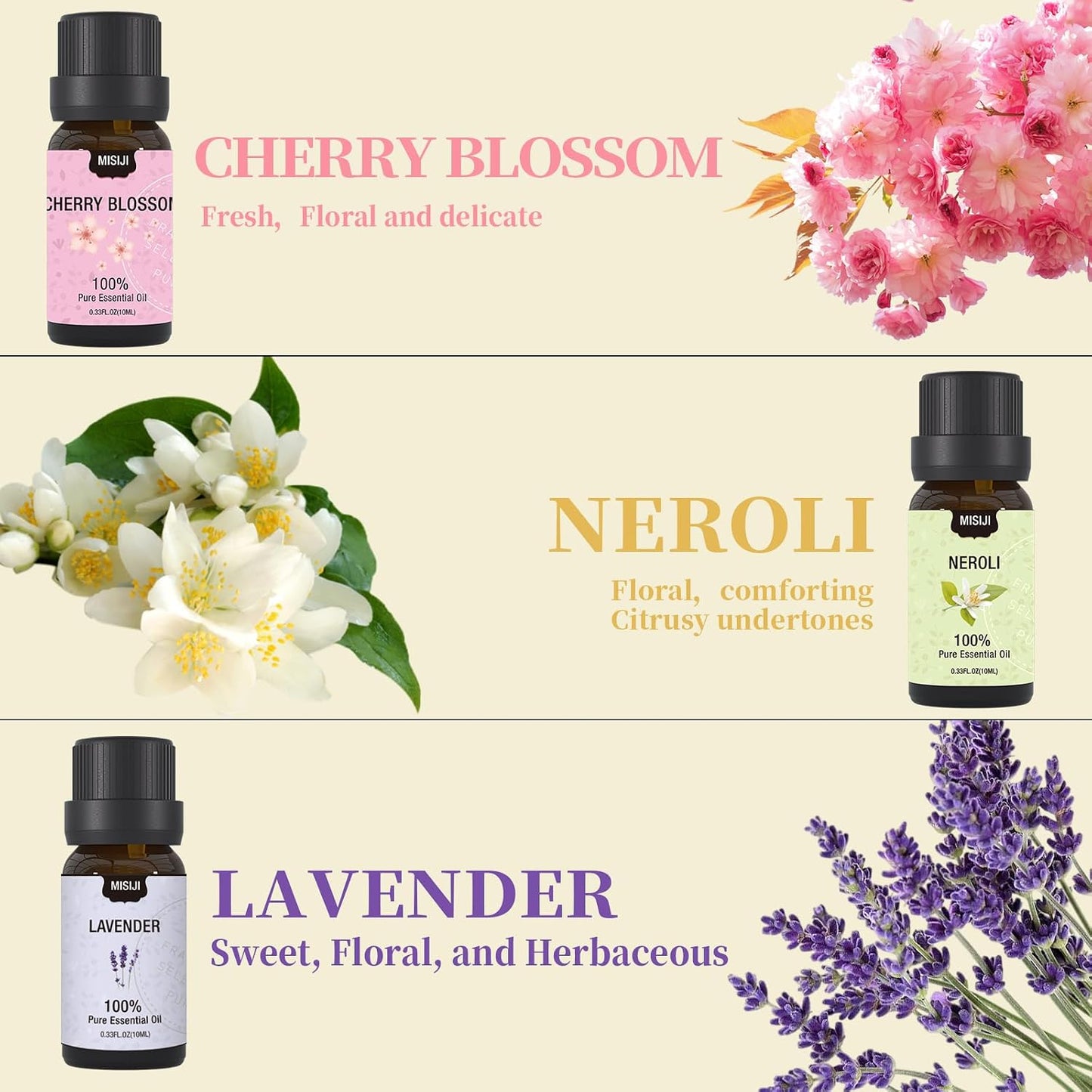 Essential Oils Set Top 6 Aromatherapy-Essential Oils for Diffuser for Home,Air Freshening Diffuser Oils Scents for Aromatherapy,Laundry,Candle&Soap Making,Humidifiers 6 X 10ML