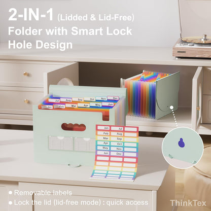 ThinkTex Accordion File Organizer, 12 - Pocket Expanding File Folders