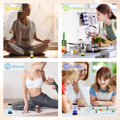 Shindel Sand Timers Set, 6PCS Colorful Hourglass Sandglass Timer 1/3/5/10/15/30 Minutes Sand Clock Timer for Games Classroom Kitchen Cooking Office