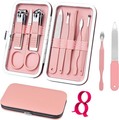 Manicure Set 8 in 1 Nail Clipper Set,RedFlow Nail Clippers,Fingernail & Toenail Clippers,Manicure Tools,Pedicure Tools,Suitable for Travel Manicure Kit,Nail Set Kit with Everything Profe (Blue)