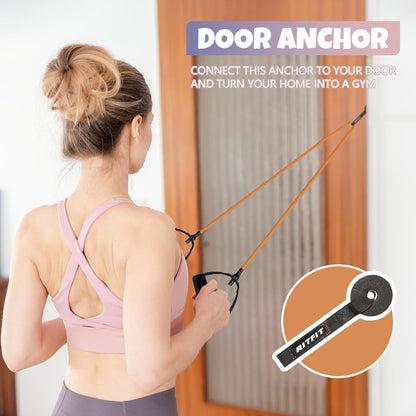 RitFit Single Resistance Bands with Handles Door Anchor for Home Gym