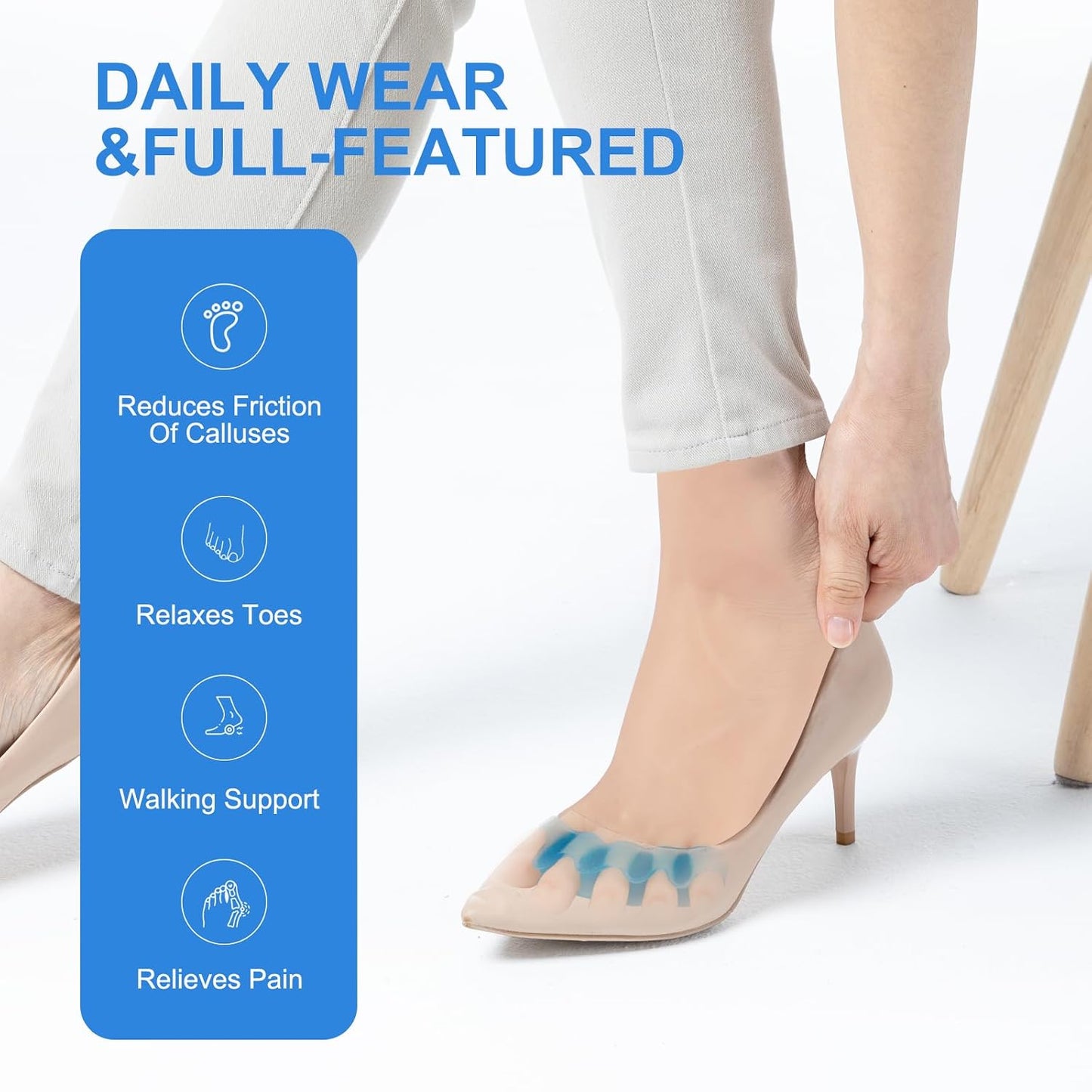 White Gel Toe Separators for Bunions and Hammertoes – 1 Pairs