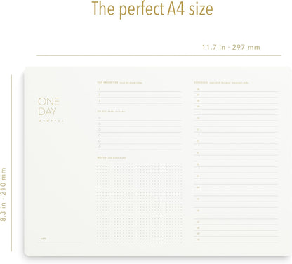 Pinesman - One Week - Elegant Undated Weekly Desk Planner, Gold Foiled, A4, Minimalist Weekly To Do List Notepad, Daily Schedule, Work Week Planner Pad, Eco-friendly, FSC™ Certified