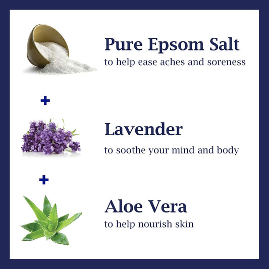 Dr. Teal's Epsom Salt Soaking Solution and Foaming Bath with Pure Epsom Salt Combo Pack, Lavender
