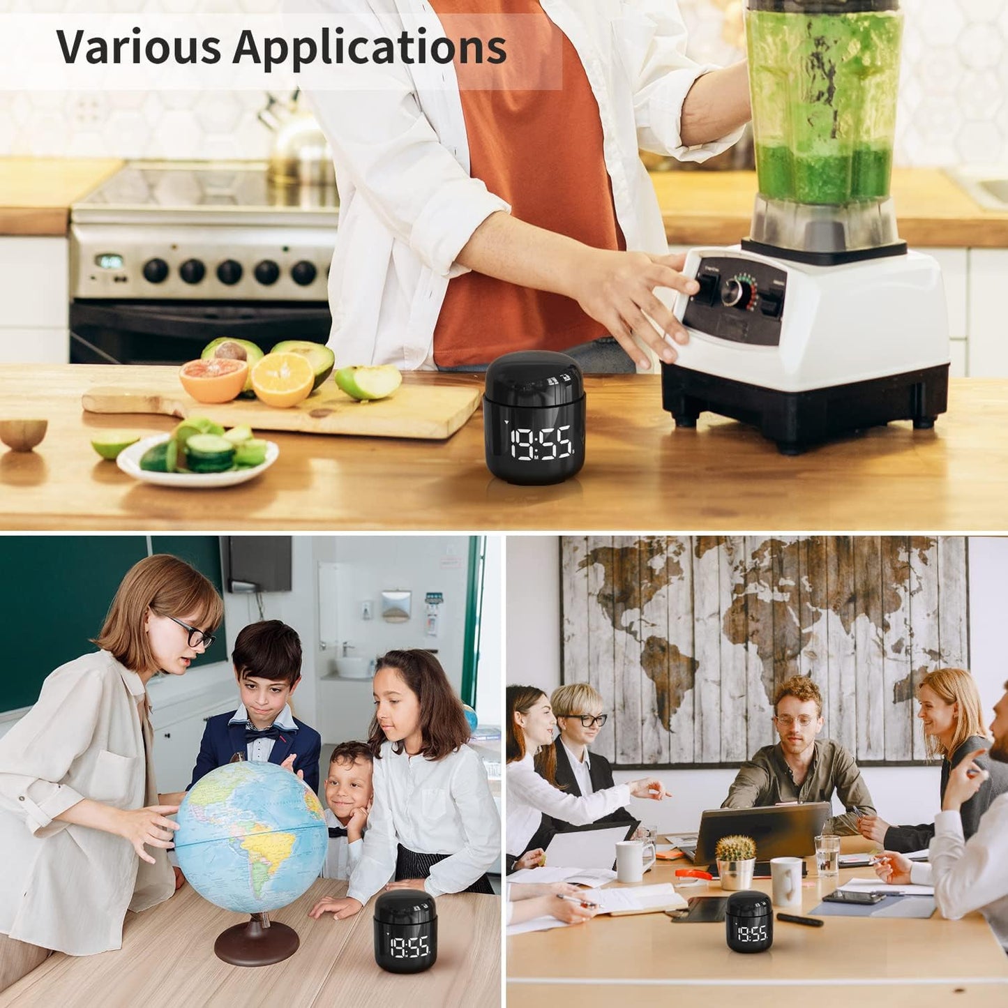 Digital Kitchen Timer,Countdown Countup Timer with Large LED Display Volume Adjustment,Timer for Cooking, Classroom Time for Kids and Teachers. (Gold)