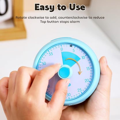 Visual Timer for Kids 60-Minute Countdown Timer with Optional Alarm, Focus Tool for ADHD & Autism, Time Management for Homework, Chores, Office, Kitchen, Teaching & Study Routines (Pink)