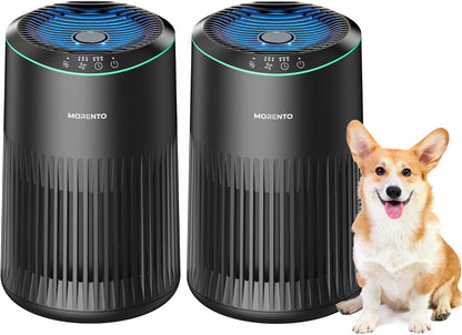 Air Purifiers for Bedroom Home for Smoke Pet Dander Odors 2 Pack Ivory