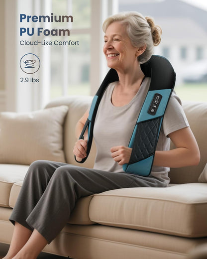 COMFIER Cordless Neck and Shoulder Massager with Heat, Wearable 4D Shiatsu Deep Tissue Kneading for Desk Workers and Drivers, Hands-Free Straps, FSA Eligible HSA Gift