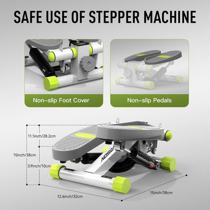 HARISON Mini Steppers for Exercise, Stair Stepper with LCD Monitor 330LBS Capacity, Portable Under Desk Stepper for Home Workout