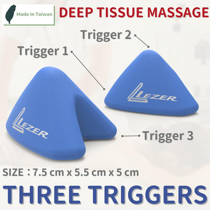 LEZER, Trigger Massage Point, Manual Massage Ball, Muscle Knots Relief Tool, Myofascial Release, Physical Therapy, Plantar Fasciitis, Set of 2 (Orange Trigger and Black Ball)