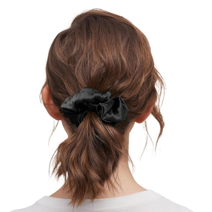 LILYSILK Silk Hair Scrunchies / Ties for Frizz & Breakage Prevention, 100% Mulberry, No Damage, Elastic ponytail Holders, 1Pc, Coffee - Colors A