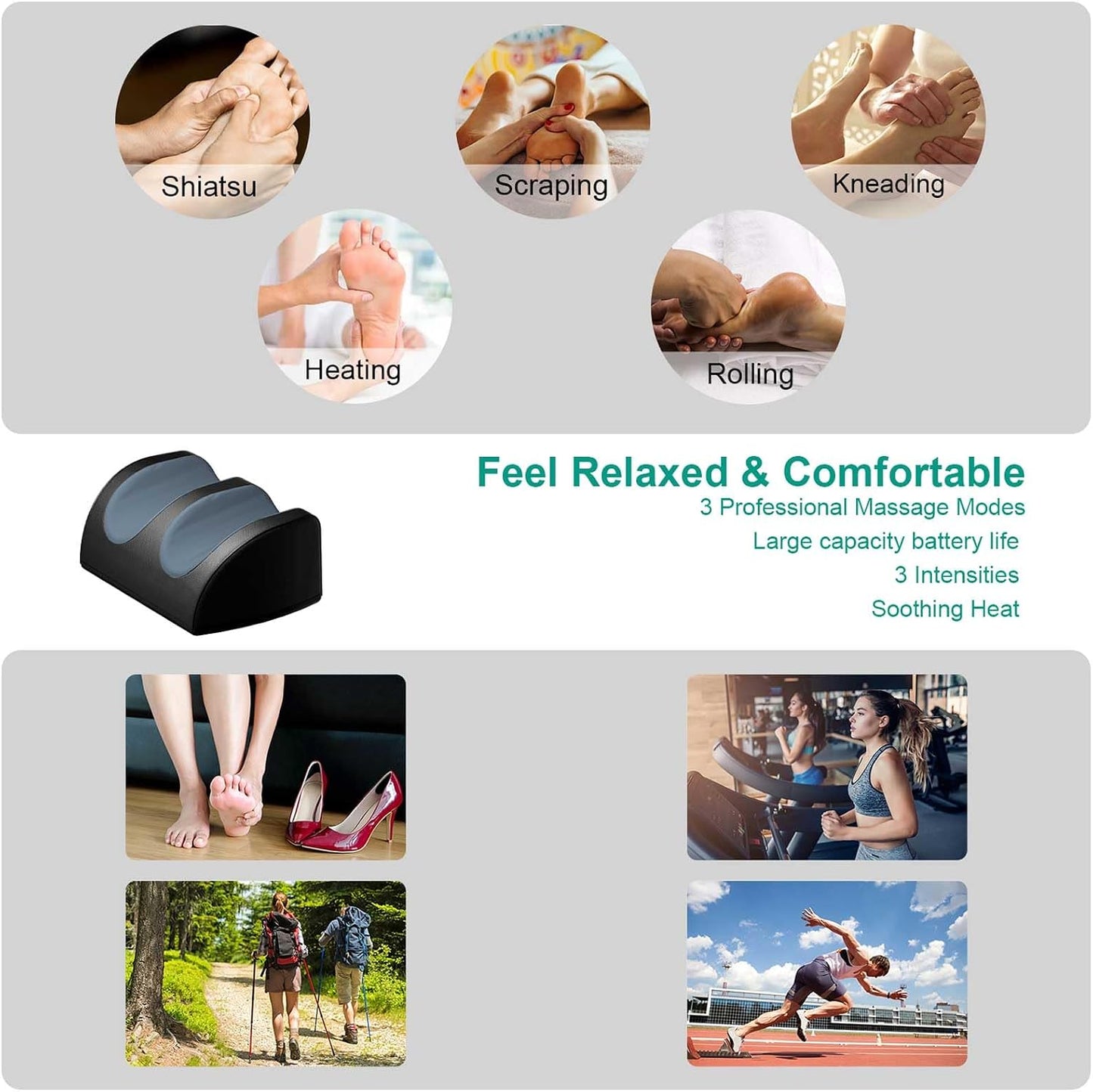 LINGTENG Shiatsu Foot Massager with Heat, FSA Eligible HSA Foot Massager for Foot Massage and Calf Massage, Foot and Calf Massager with Roller, Gifts for Mom & Dad, Fathers & Mothers Day Gifts
