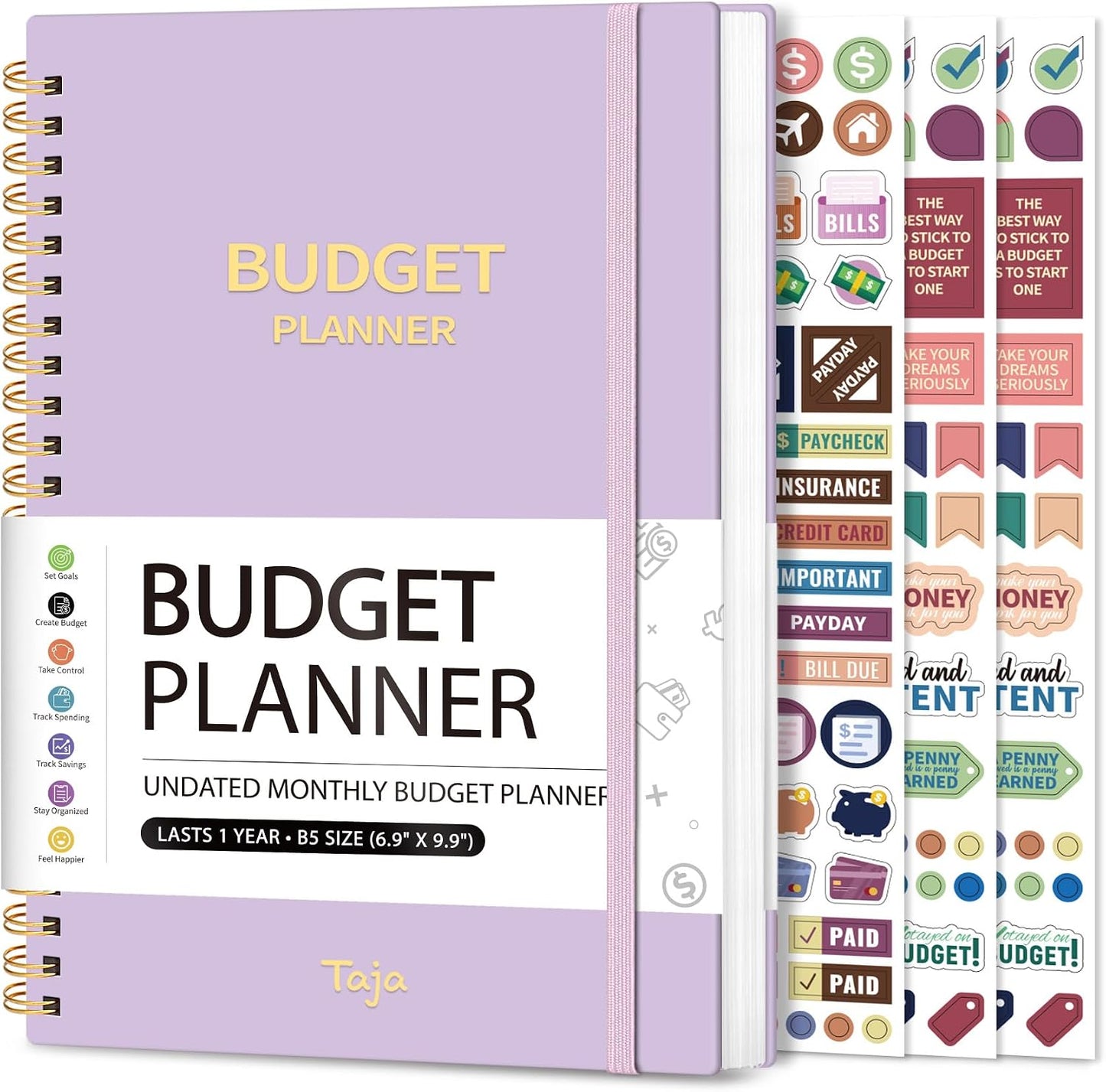 Budget Planner - Monthly Budget Book with Expense Tracker Notebook, Undated Bill Organizer & Finance Planner to Take Control of Your Money, Account Book to Manage Your Finances-Pink