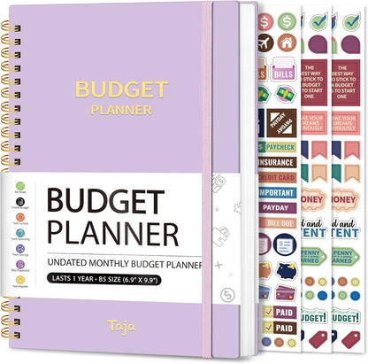 Budget Planner - Monthly Budget Book with Expense Tracker Notebook, Undated Bill Organizer & Finance Planner to Take Control of Your Money, Account Book to Manage Your Finances-Pink