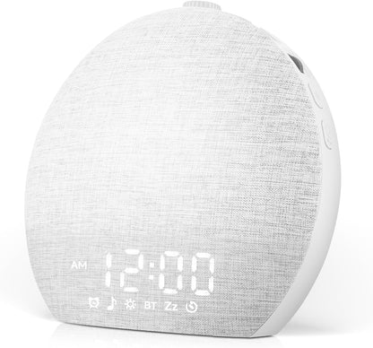 Geuuap Sunrise Alarm Clock White Noise Machine with Bluetooth Speaker,Khaki
