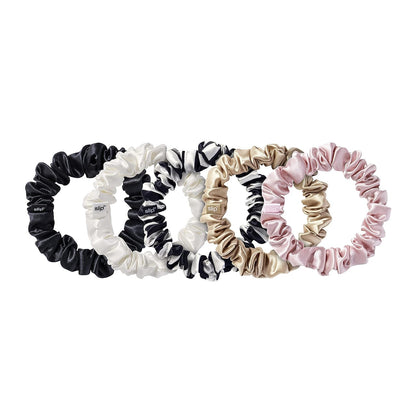 slip Back to Basics Black Midi & Large Scrunchie Set | Includes 2 Midi & 1 Large Pure Silk Scrunchies | 100% Mulberry Silk, Anti-Crease, Gentle on Hair, Prevents Breakage | Stylish & Durable