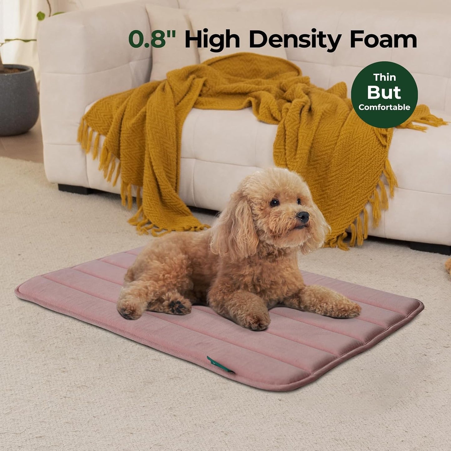 BALANCE Dog Crate Pad, Dog Foam Crate Mat Kennel Pad, Washable Water-Resistant Pet Bed Flat Dogs Cage Mat for Large Dogs