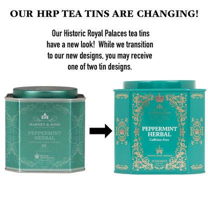 Harney & Sons Peppermint Herbal Tea in Sachets, Caffeine-Free Herbal, 30 Sachets