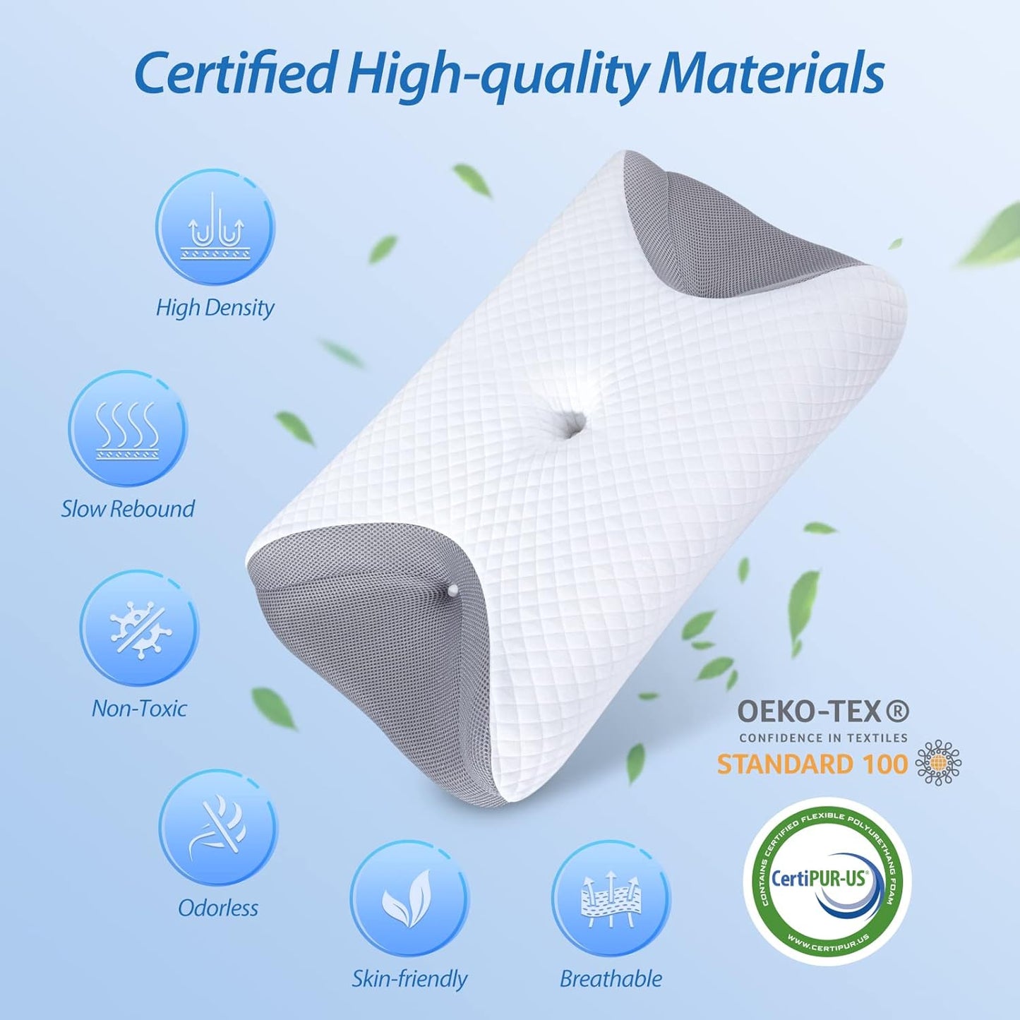 HOMCA CPAP Pillow for Side Sleeping, CPAP Nasal Pillows for All CPAP Masks Users to Reduce Air Leaks & Masks Pressure, Neck Support Pillows for Sleeping for Neck Pain Relief
