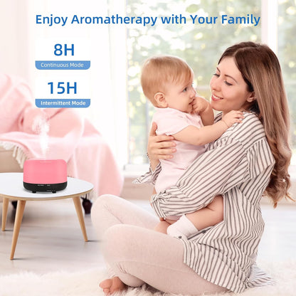 SPLITSKY Aromatherapy Essential Oil Home Diffuser with Remote Control, 300ML Large Room Cool Mist Air Humidifier, 8 Hours Quiet Operation, Timer, 7 Colors LED Night Night，Suitable Home,Yoga.