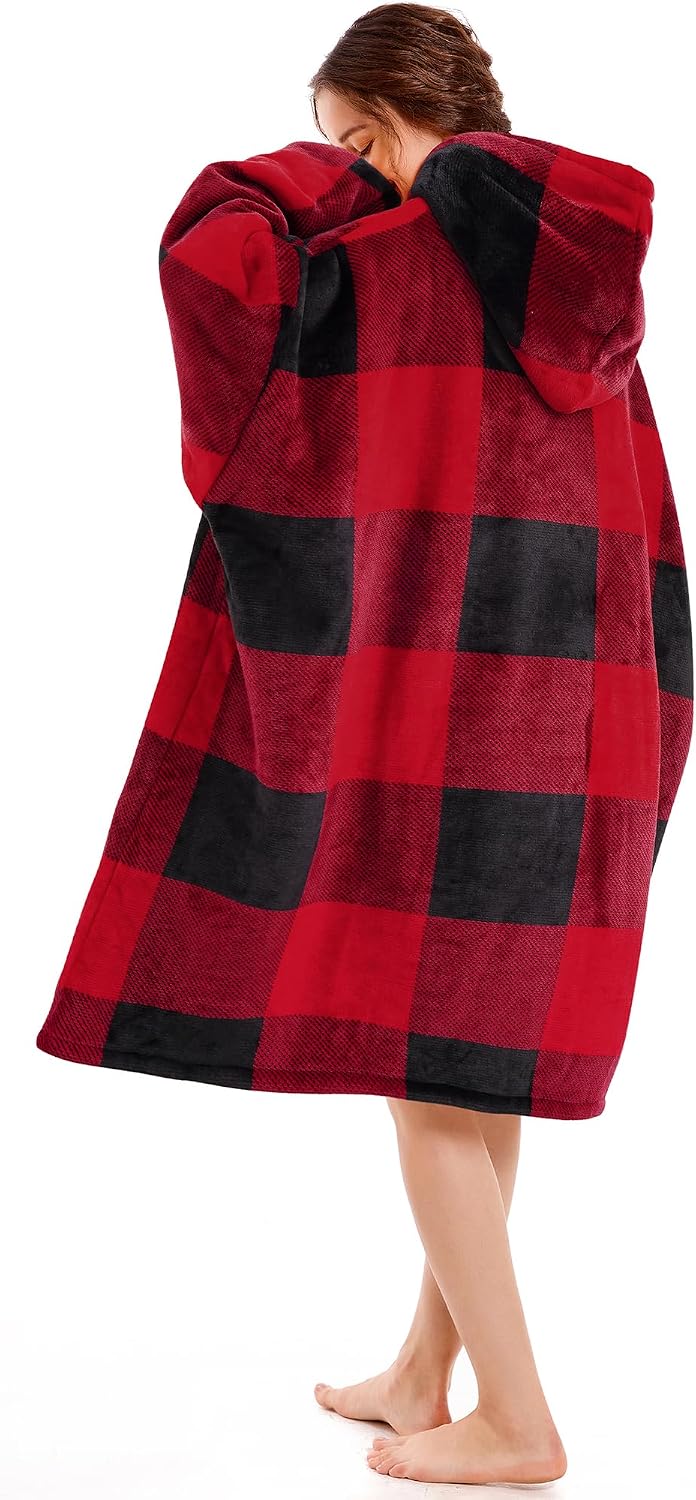 Narecte Cozy Oversized Blanket Hoodie Wearable Blanket Adults Soft Hooded Blanket Hoodie Birthday Gifts for Women Christmas - Colors B