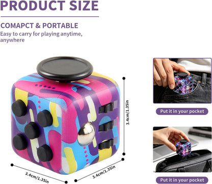 Fidget Cube & Infinity Cube Toys for Adults, 6 Pack Multi-Sided Sensory Anxiety Relief Toys for Autism, ADD/ADHD/OCD, Cool Handheld Fidget Gadgets for Stress & Focus