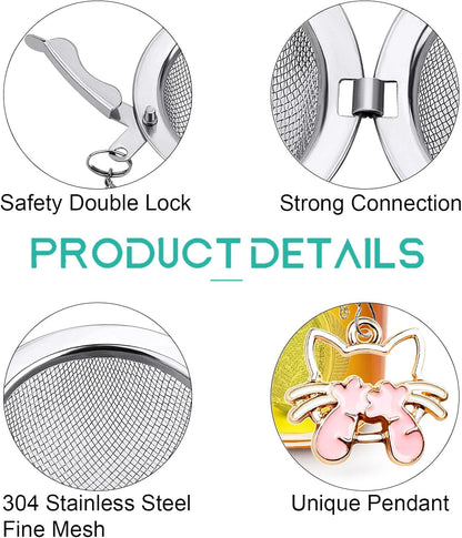 NSTaygate 2pcs Tea Infuser,Loose Leaf Tea Steeper Tea Strainer with Charm Handmade Dragonfly Butterfly Pendant Tea Ball Tea Filter Tea Infusers for Loose Tea