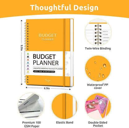 Budget Planner - Monthly Budget Book with Expense Tracker Notebook, Undated Bill Organizer & Finance Planner to Take Control of Your Money, Account Book to Manage Your Finances-Pink