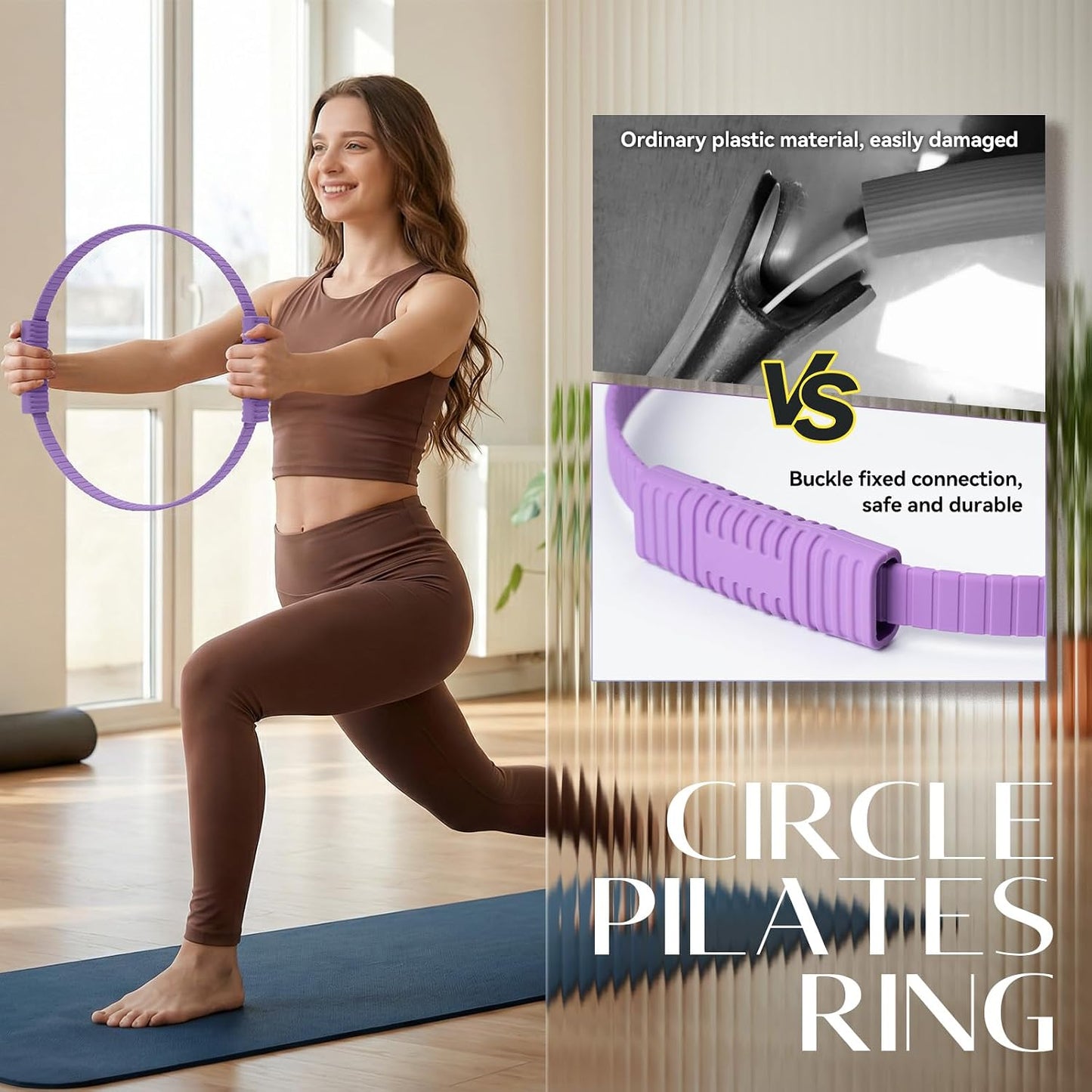 Pilates Kit, 13.5" Pilates Ring with Mini Ball & Resistance Bands