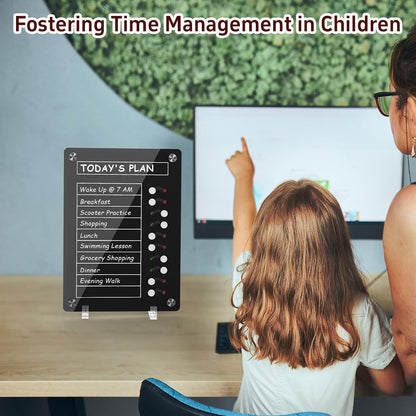 NiHome Acrylic Magnetic to Do List Planning Board with Sliders & Desktop Stand, Chore Chart for Kids & Adults, Checklist Routine Chart Task Board for Fridge & Desk, for Magnetic Metal Surfaces Only