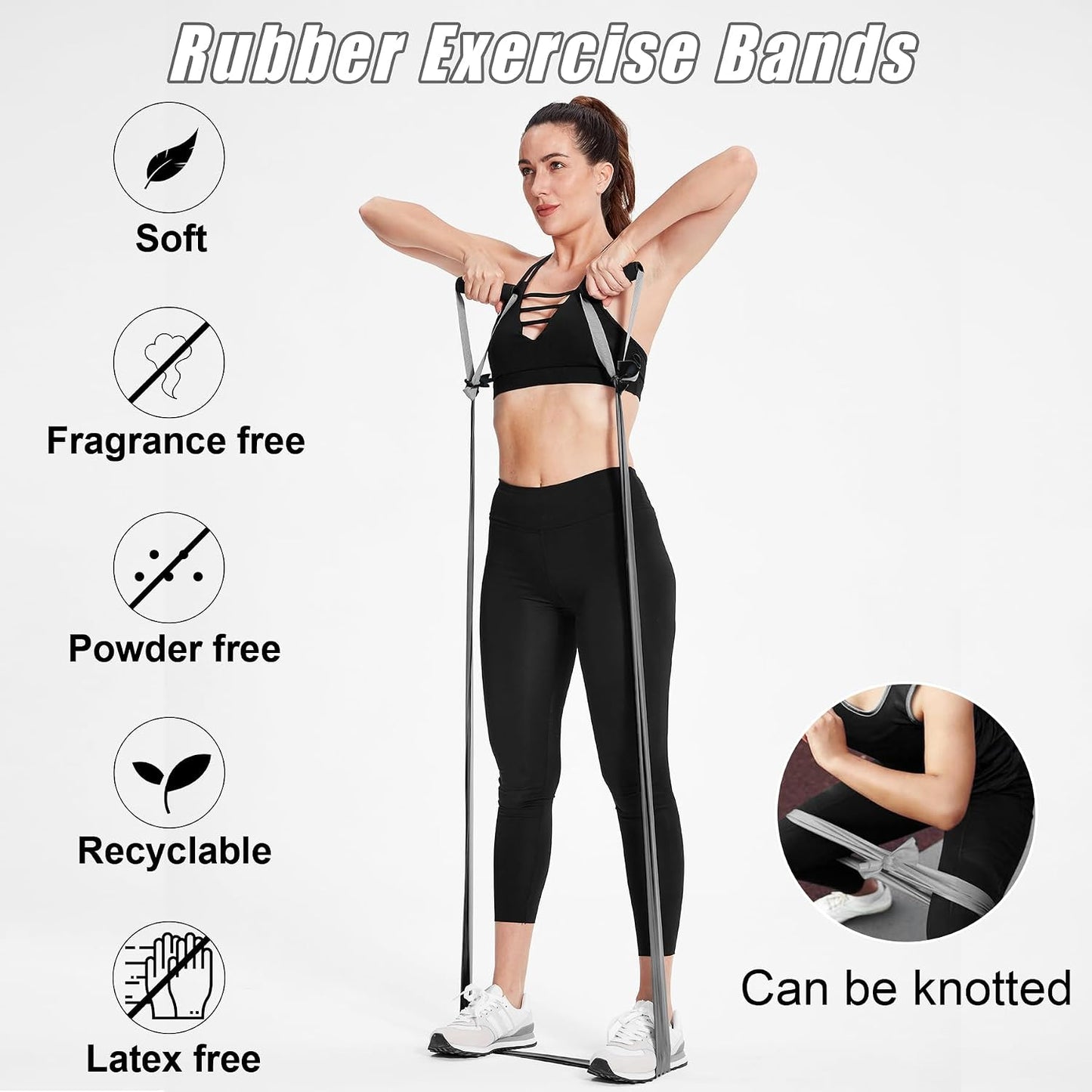 Resistance Bands for Physical Therapy, Bands for Working Out, Latex Free Elastic and Exercise Bands Set for Stretching, Suitable for Rehab, Yoga, Pilates, Gym, Home Exercise