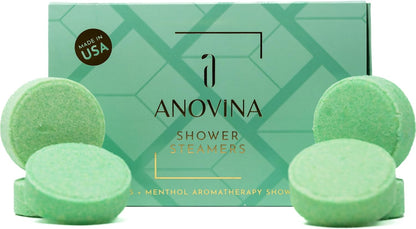 Anovina Lavender Shower Steamers USA Made – Calming Aromatherapy Shower Bombs – Relaxation & Self-Care – Lavender Gifts for Women and Calming Gifts for Women, Perfect for Home & Holiday Wellness