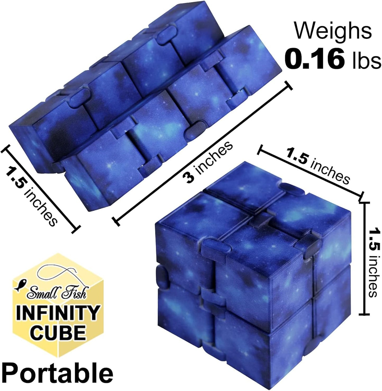 Infinity Cube Sensory Fidget Toy, EDC Fidgeting Game for Kids and Adults, Cool Mini Gadget Best for Calming and Stress Relief and Kill Time, Autism Toys Dementia Gift Stocking Stuffers