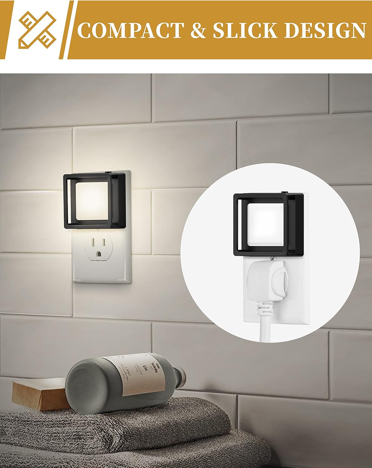 DORESshop LED Night Light, Night Lights Plug Into Wall [2 Pack] with Dusk-to-Dawn Sensor, Dimmable Nightlights, Adjustable Brightness for Bathroom, Hallway, Bedroom,Kids Room,Stairway,Soft White
