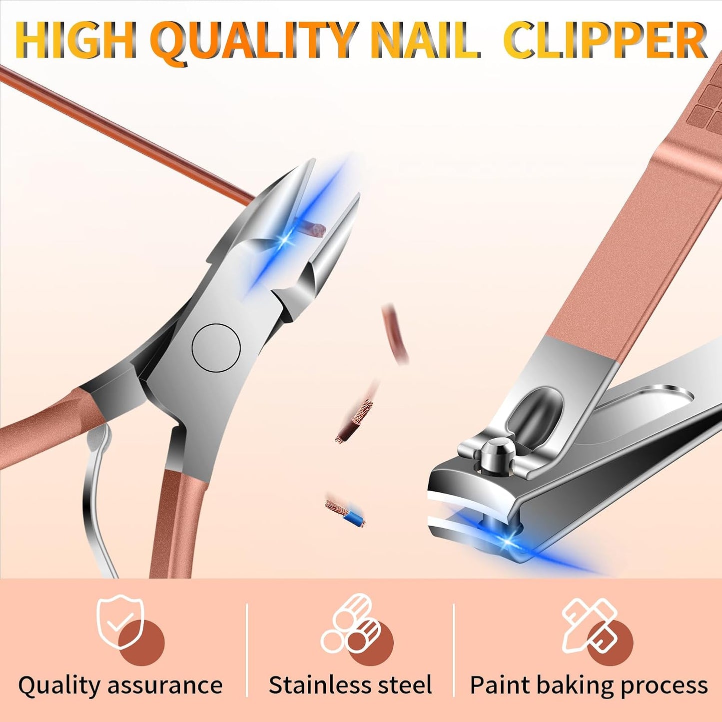 Manicure Set 16Pcs Professional Stainless Steel Pedicure Kit Mens Grooming Kit Fingernail & Toenail Clippers Set Manicure Kit with Luxurious Travel Bag, Sharp Nail Scissors and Clipper (Purple)