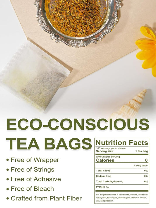TeeLux Ginger Turmeric Green Tea Bags, Sweet Honey Aroma, Caffeinated 100ct